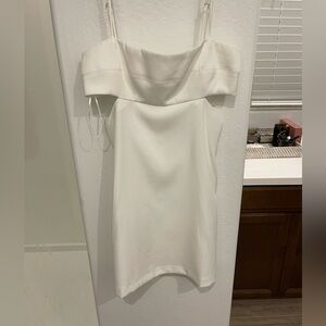 White mini dress with cutouts